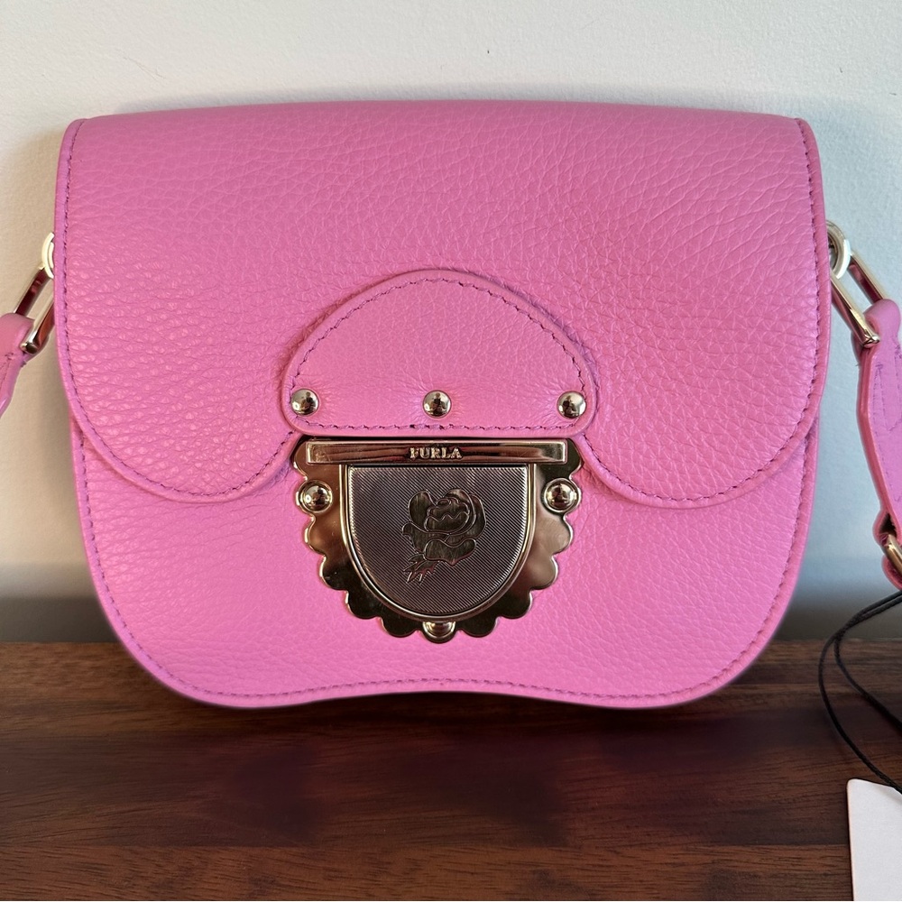 Furla Pink Leather Crossbody Bag. - Picture 4 of 12